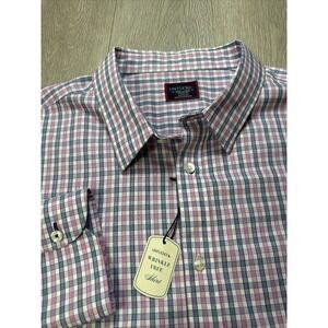 UNTUCKit Shirt 3XL XXXL Men's Pink Blue White Checked Plaid New Long Sleeve